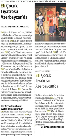 ETİ Çocuk Tiyatrosu Azerbaycan'da