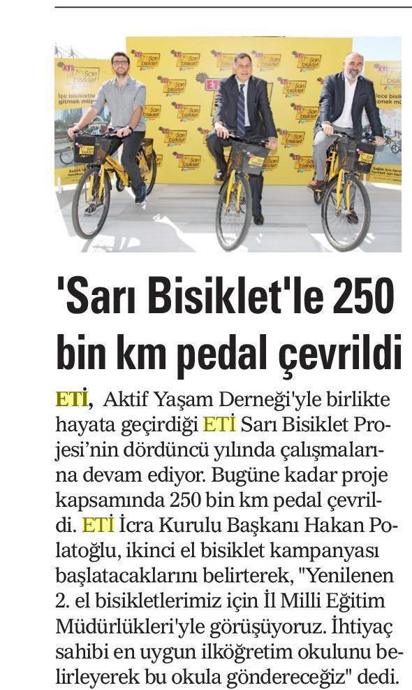 Sarı Bisiklet'le 250 Bin Km Pedal Çevrildi