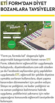 ETİ Form'dan Diyet Bozanlara Tavsiyeler