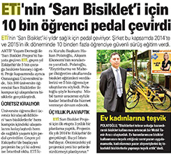 Eti'nin Sarı Bisikleti İçin 10 Bin Öğrenci Pedal Çevirdi