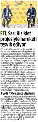 ETİ, Sarı Bisiklet Projesiyle Hareketi Teşvik Ediyor