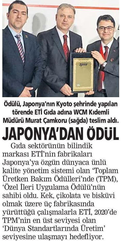 Japonya'dan Ödül