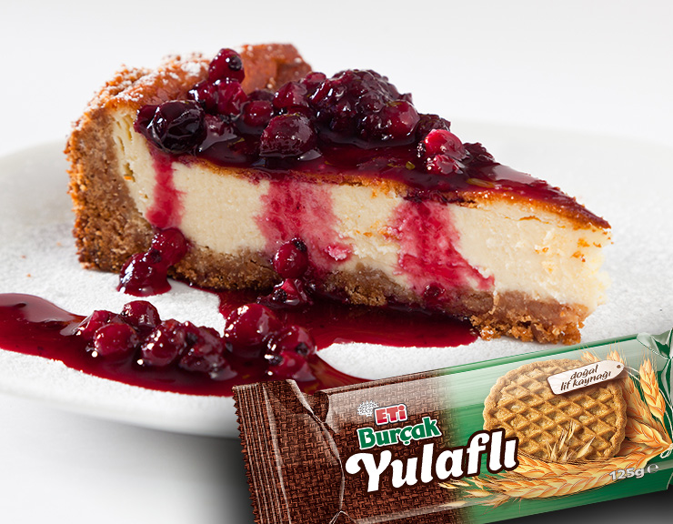 Eti Burçak Yulaflı ile Frambuazlı Cheesecake Tarifi