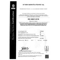 ISO 45001 : 2018 İş Sağlığı ve Güvenliği Yönetim Sistemi Belgesi – Yönetim Kampüsü / AR-GE /Fabrikalar